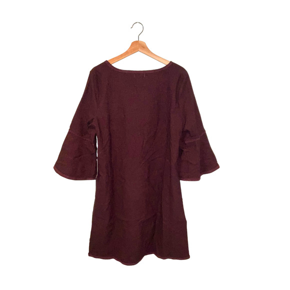 Max Studio Maxi Black Wine Dress Trumpet Sleeves Sz. XL NWT 8910J66 - Picture 4 of 9